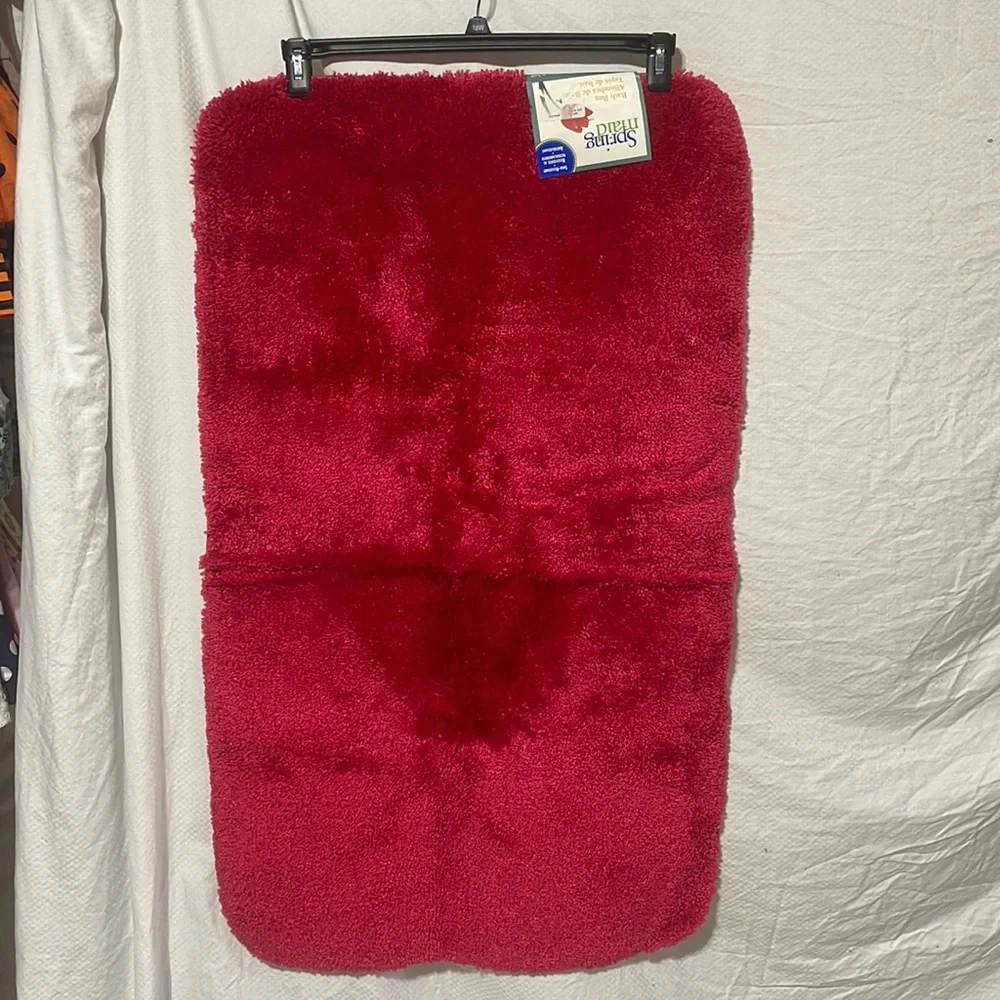 Spring maid red bath rug various sizes rubber backed nwt vintage new old stock